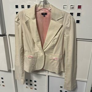 Stoosh beige blazer with pink bows